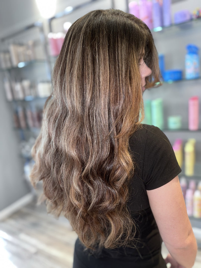 Brunette balayage waves